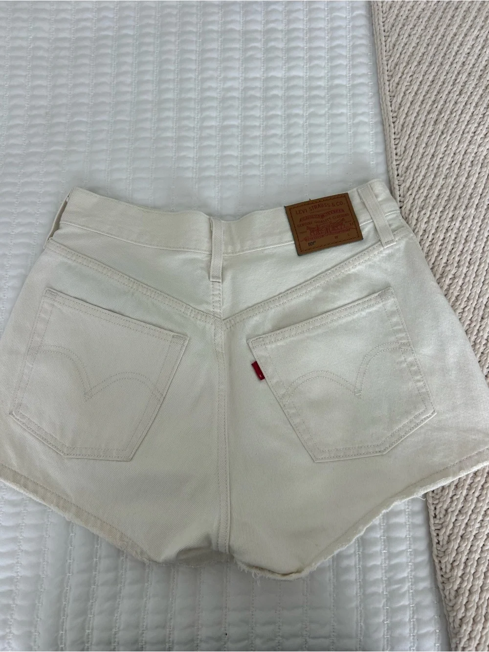 Levi’s White Denim Shorts 501